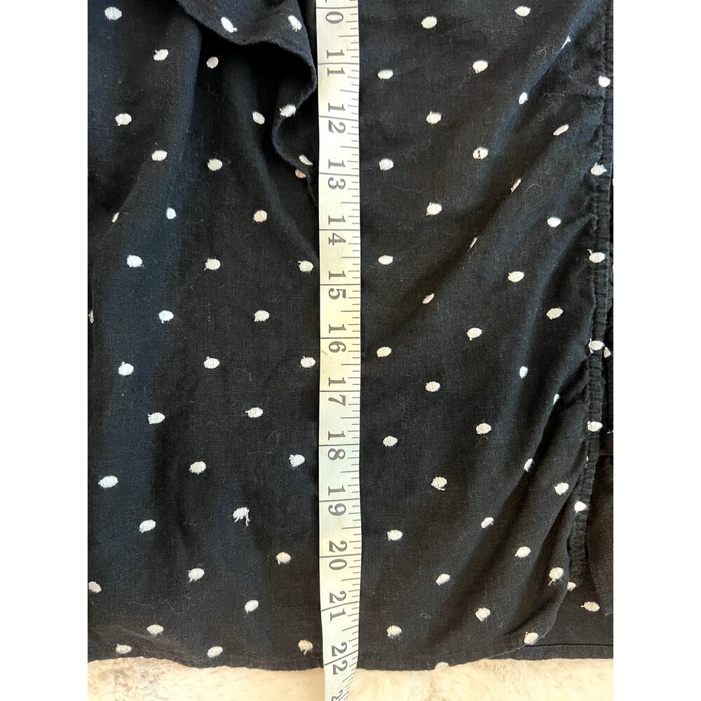 Charming LOFT White Polka Dot Ruffle Linen Blend Blouse - Picture 6 of 6